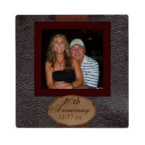 Anniversary photo leather look Plaque