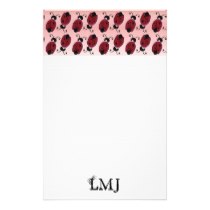 ladybug monogram stationery paper