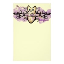 Owl and music bars custom stationery