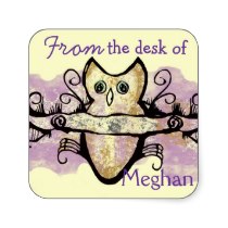 Owl and music bars sticker