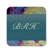 Paint splash  teal stationery sticker