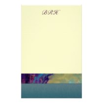 Pastel paint splash teal stationery