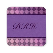 Purple leather and tile stationery sticker
