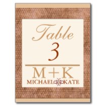 Table no wedding suede look modern postcard